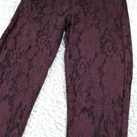 Goldsign Skinny Pants Jeans in Burgundy Animal Print. Size 27. Made in USA - Picture 15 of 15
